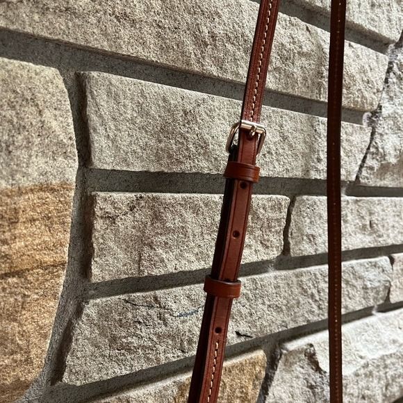 Dooney & Bourke Pebble Grain Katie Crossbody Purple Mauve Brown Leather Bag - Picture 7 of 12